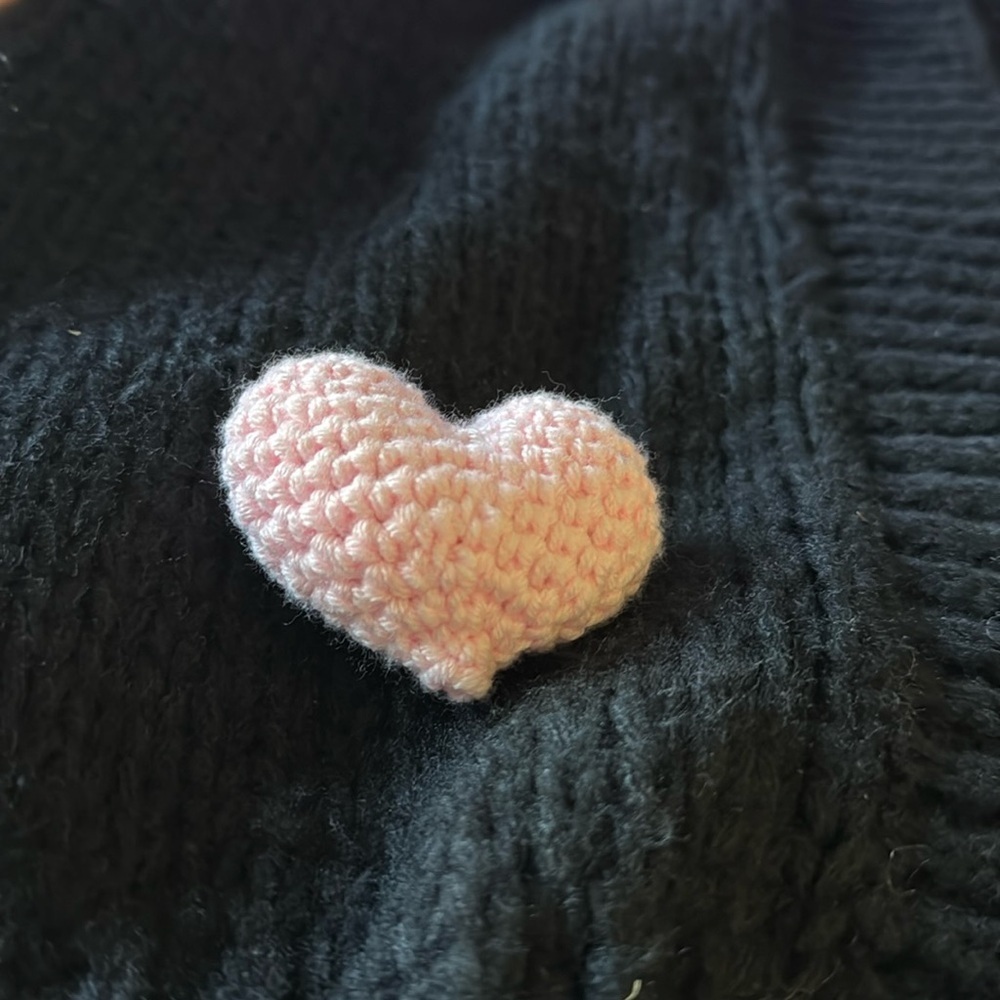 Heart 3D Cardigan Sweater ~ Sweetest Oversized Knit Valentine's Day cardigan 🩷 - Picture 3 of 10